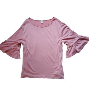 Old navy bell sleeve pink top size L